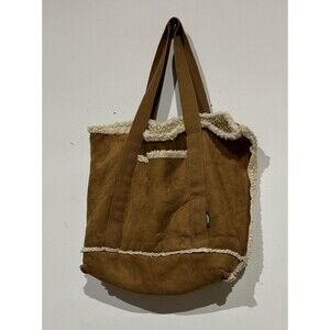 Zealand Sherpa Purse Large Bag Brown Faux Sherling Suede Tote Alpine Cabin Style